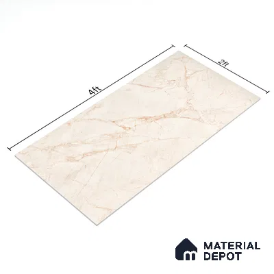 Carving Floor & Wall Tile TL 05800 C Gravier Nebula Ivory 2 ft x 4 ft Vitrified Carving Matte Finish - 9 mm | 10 Random Design | Suitable for Living Room, Bedroom, Bathroom (Sample)