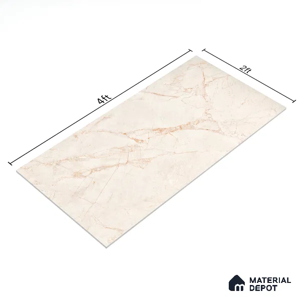 Carving Floor & Wall Tile TL 05800 C Gravier Nebula Ivory 2 ft x 4 ft Vitrified Carving Matte Finish - 9 mm | 10 Random Design | Suitable for Living Room, Bedroom, Bathroom (Sample)