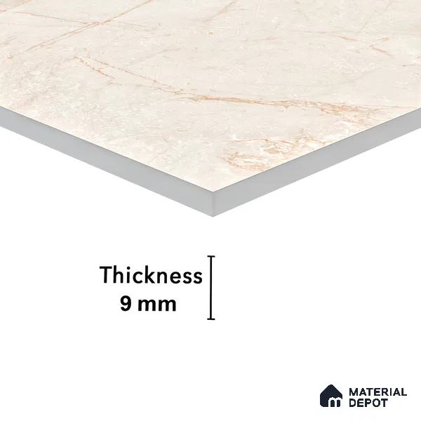 Carving Floor & Wall Tile TL 05800 C Gravier Nebula Ivory 2 ft x 4 ft Vitrified Carving Matte Finish - 9 mm | 10 Random Design | Suitable for Living Room, Bedroom, Bathroom (Sample)