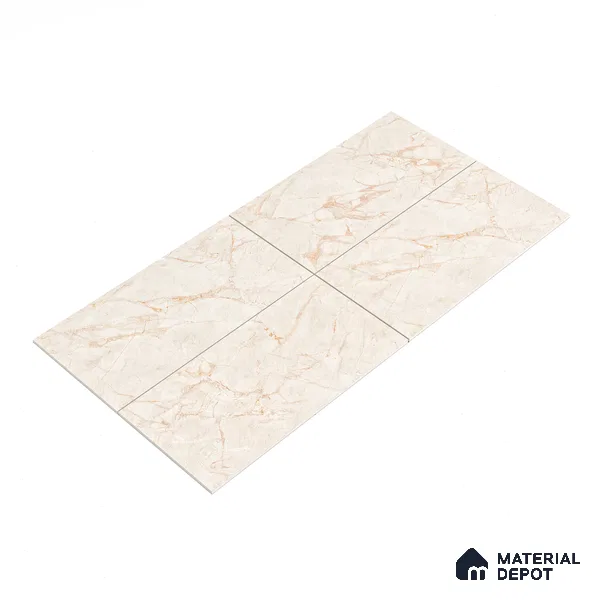 Carving Floor & Wall Tile TL 05800 C Gravier Nebula Ivory 2 ft x 4 ft Vitrified Carving Matte Finish - 9 mm | 10 Random Design | Suitable for Living Room, Bedroom, Bathroom (Sample)