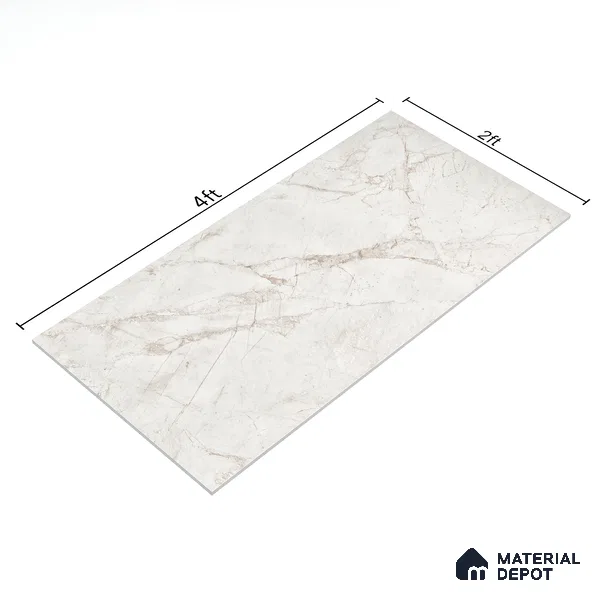 Carving Floor & Wall Tile TL 05800 Gravier Nebula Silver 2 ft x 4 ft Vitrified Carving Matte Finish - 9 mm | 10 Random Design | Suitable for Living Room, Bedroom, Bathroom (Sample)