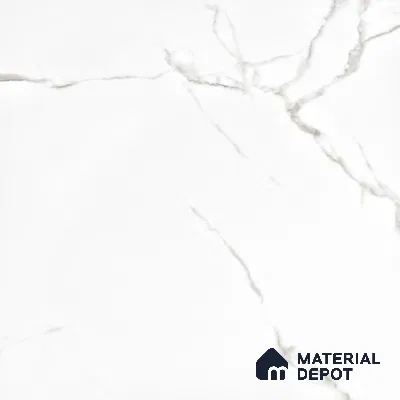 Marble Floor & Wall Tile TL 05883 C Gravier Noble White 5.2 ft x 2.6 ft Vitrified High Gloss Finish - 9 mm | 4 Random Design | Suitable for Living Room, Bedroom, Bathroom (Sample)