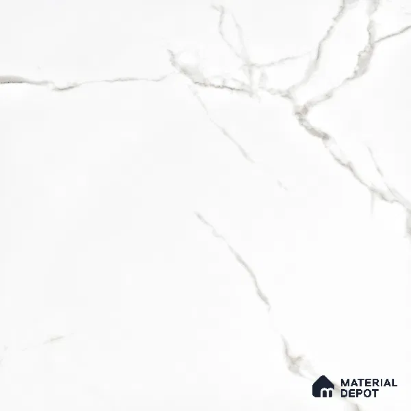 Marble Floor & Wall Tile TL 05883 C Gravier Noble White 5.2 ft x 2.6 ft Vitrified High Gloss Finish - 9 mm | 4 Random Design | Suitable for Living Room, Bedroom, Bathroom (Sample)