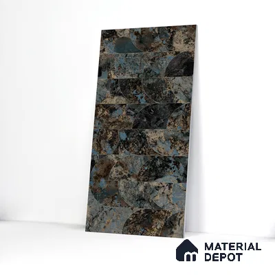 Marble Wall Tile TL 05459 B Obsidian Aqua Decor 2 ft x 4 ft Vitrified High Gloss Finish - 9 mm | Suitable for Living Room, Bedroom, Bathroom, Kitchen