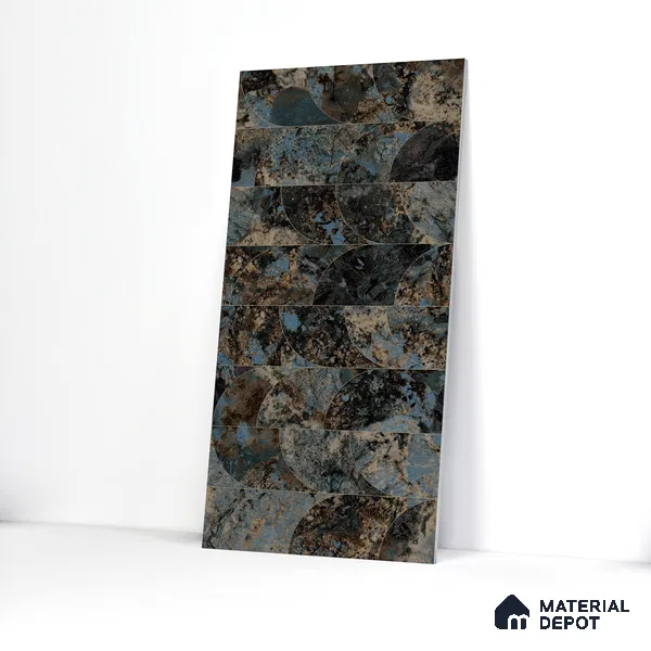 Marble Wall Tile TL 05459 B Obsidian Aqua Decor 2 ft x 4 ft Vitrified High Gloss Finish - 9 mm | Suitable for Living Room, Bedroom, Bathroom, Kitchen