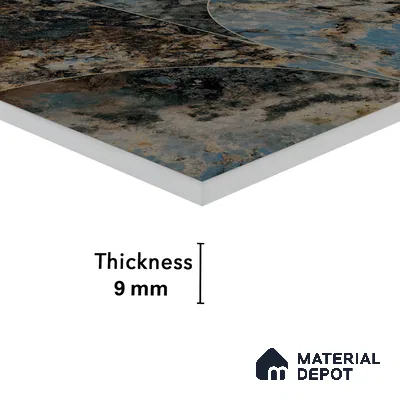 Marble Wall Tile TL 05459 B Obsidian Aqua Decor 2 ft x 4 ft Vitrified High Gloss Finish - 9 mm | Suitable for Living Room, Bedroom, Bathroom, Kitchen
