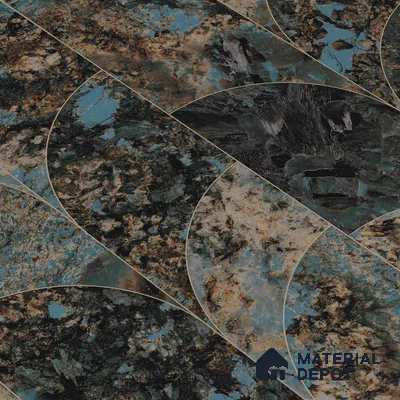 Marble Wall Tile TL 05459 B Obsidian Aqua Decor 2 ft x 4 ft Vitrified High Gloss Finish - 9 mm | Suitable for Living Room, Bedroom, Bathroom, Kitchen