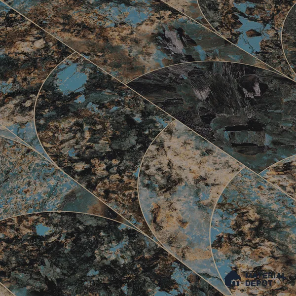 Marble Wall Tile TL 05459 B Obsidian Aqua Decor 2 ft x 4 ft Vitrified High Gloss Finish - 9 mm | Suitable for Living Room, Bedroom, Bathroom, Kitchen