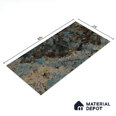 Marble Wall Tile TL 05459 Obsidian Aqua 2 ft x 4 ft Vitrified High Gloss Finish - 9 mm | 4 Random Design | Suitable for Living Room, Bedroom, Bathroom, Kitchen (Sample)