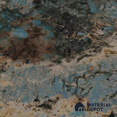 Marble Wall Tile TL 05459 Obsidian Aqua 2 ft x 4 ft Vitrified High Gloss Finish - 9 mm | 4 Random Design | Suitable for Living Room, Bedroom, Bathroom, Kitchen (Sample)