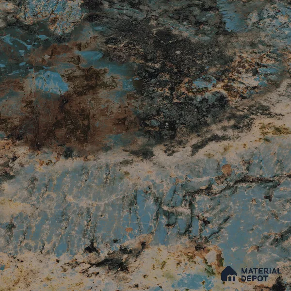 Marble Wall Tile TL 05459 Obsidian Aqua 2 ft x 4 ft Vitrified High Gloss Finish - 9 mm | 4 Random Design | Suitable for Living Room, Bedroom, Bathroom, Kitchen (Sample)