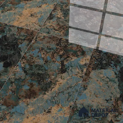 Marble Wall Tile TL 05459 Obsidian Aqua 2 ft x 4 ft Vitrified High Gloss Finish - 9 mm | 4 Random Design | Suitable for Living Room, Bedroom, Bathroom, Kitchen (Sample)