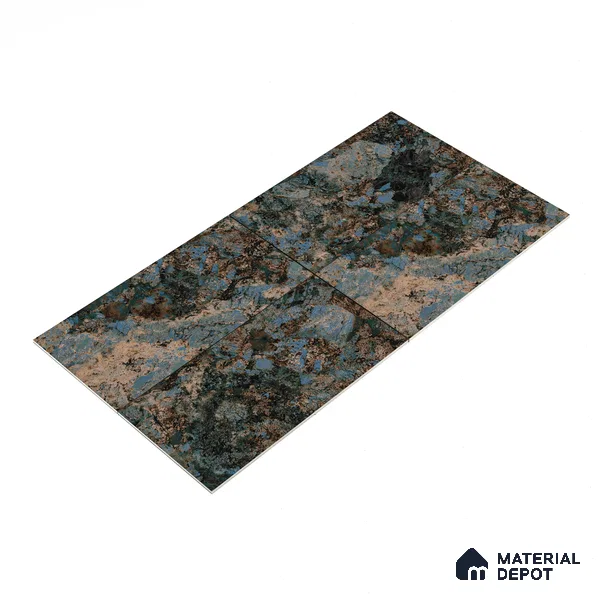 Marble Wall Tile TL 05459 Obsidian Aqua 2 ft x 4 ft Vitrified High Gloss Finish - 9 mm | 4 Random Design | Suitable for Living Room, Bedroom, Bathroom, Kitchen (Sample)