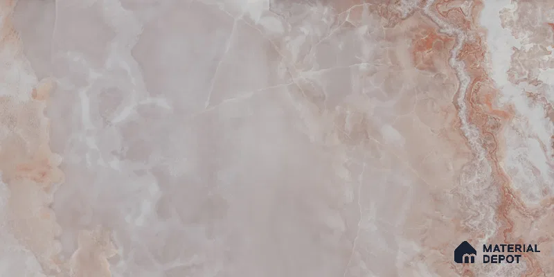 Marble Floor & Wall Tile TL 05818 B Gravier Blush Onyx 2 ft x 4 ft Vitrified Glossy Finish - 9 mm | 10 Random Design | Suitable for Living Room, Bedroom, Bathroom
