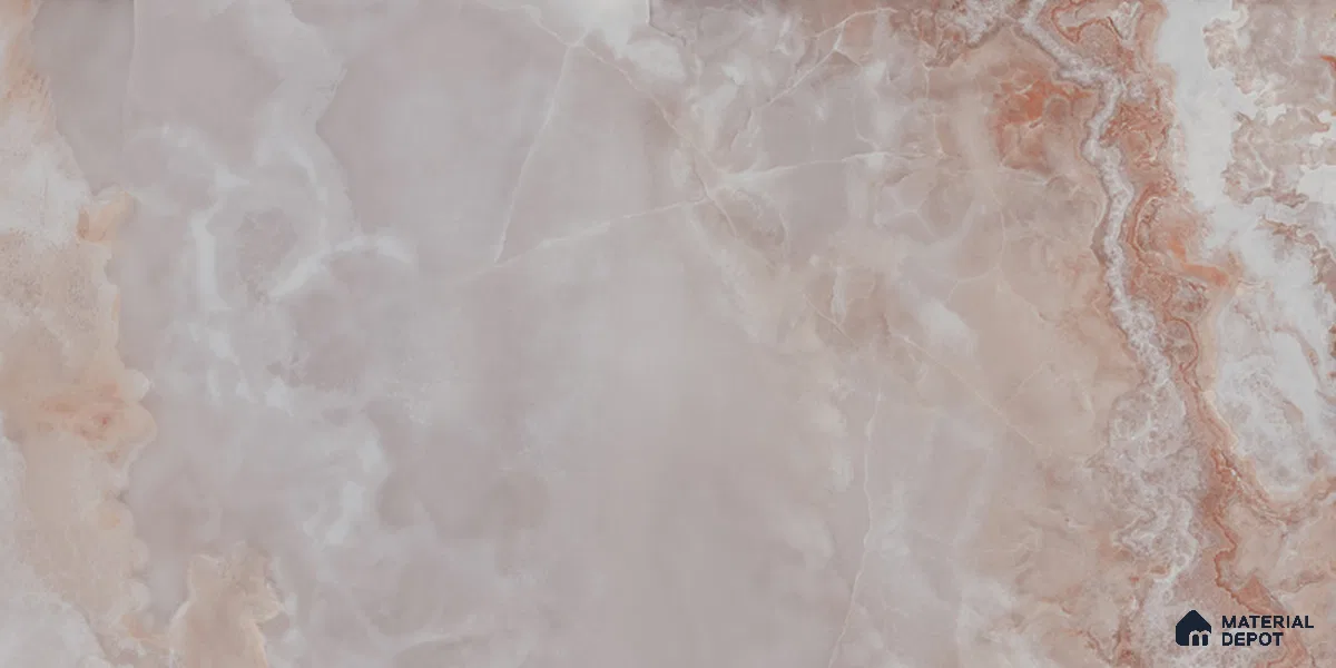 Marble Floor & Wall Tile TL 05818 B Gravier Blush Onyx 2 ft x 4 ft Vitrified Glossy Finish - 9 mm | 10 Random Design | Suitable for Living Room, Bedroom, Bathroom