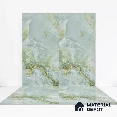 Marble Floor & Wall Tile TL 05818 E Gravier Onyx Olive 2 ft x 4 ft Vitrified Matte Finish - 9 mm |  | Suitable for Living Room, Bedroom, Bathroom