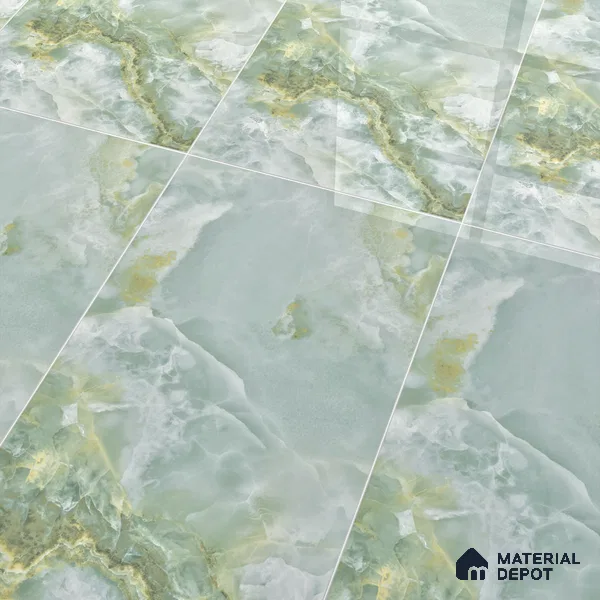 Marble Floor & Wall Tile TL 05818 E Gravier Onyx Olive 2 ft x 4 ft Vitrified Matte Finish - 9 mm |  | Suitable for Living Room, Bedroom, Bathroom