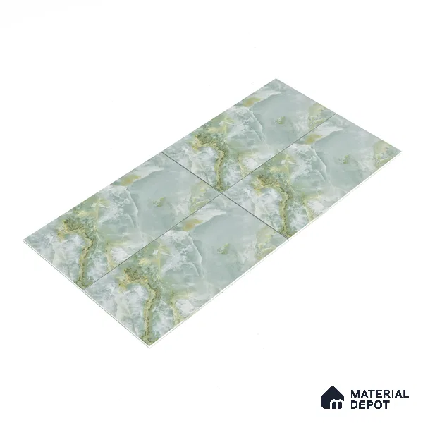 Marble Floor & Wall Tile TL 05818 E Gravier Onyx Olive 2 ft x 4 ft Vitrified Matte Finish - 9 mm |  | Suitable for Living Room, Bedroom, Bathroom