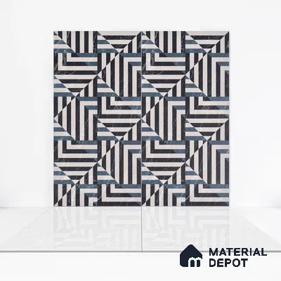 Geometric Floor & Wall Tile TL 05812 B Gravier Soft Geo Decor 2 ft x 4 ft Vitrified High Gloss Finish - 9 mm | Suitable for Living Room, Bedroom, Bathroom (Sample)