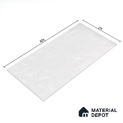 Marble Floor & Wall Tile TL 05812 Gravier Soft Pearl 2 ft x 4 ft Vitrified Glossy Finish - 9 mm | 4 Random Design | Suitable for Living Room, Bedroom, Bathroom (Sample)