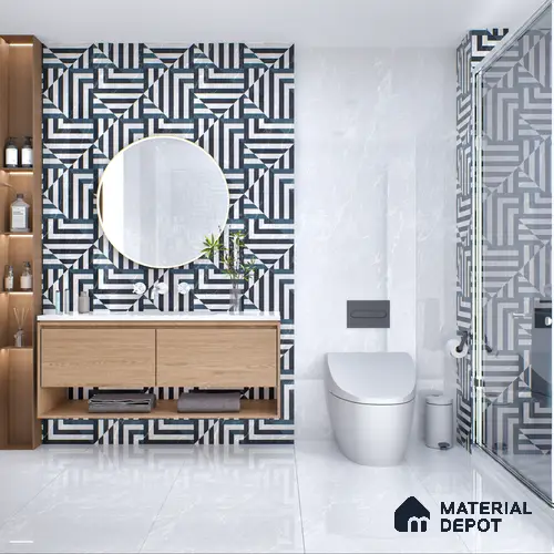 Marble Floor & Wall Tile TL 05812 Gravier Soft Pearl 2 ft x 4 ft Vitrified Glossy Finish - 9 mm | 4 Random Design | Suitable for Living Room, Bedroom, Bathroom