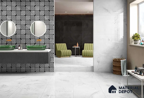 Geometric Wall Tile TL 05461 D Soul Nero Decor 2 ft x 4 ft Vitrified High Gloss Finish - 9 mm | Suitable for Living Room, Bedroom, Bathroom, Kitchen (Sample)
