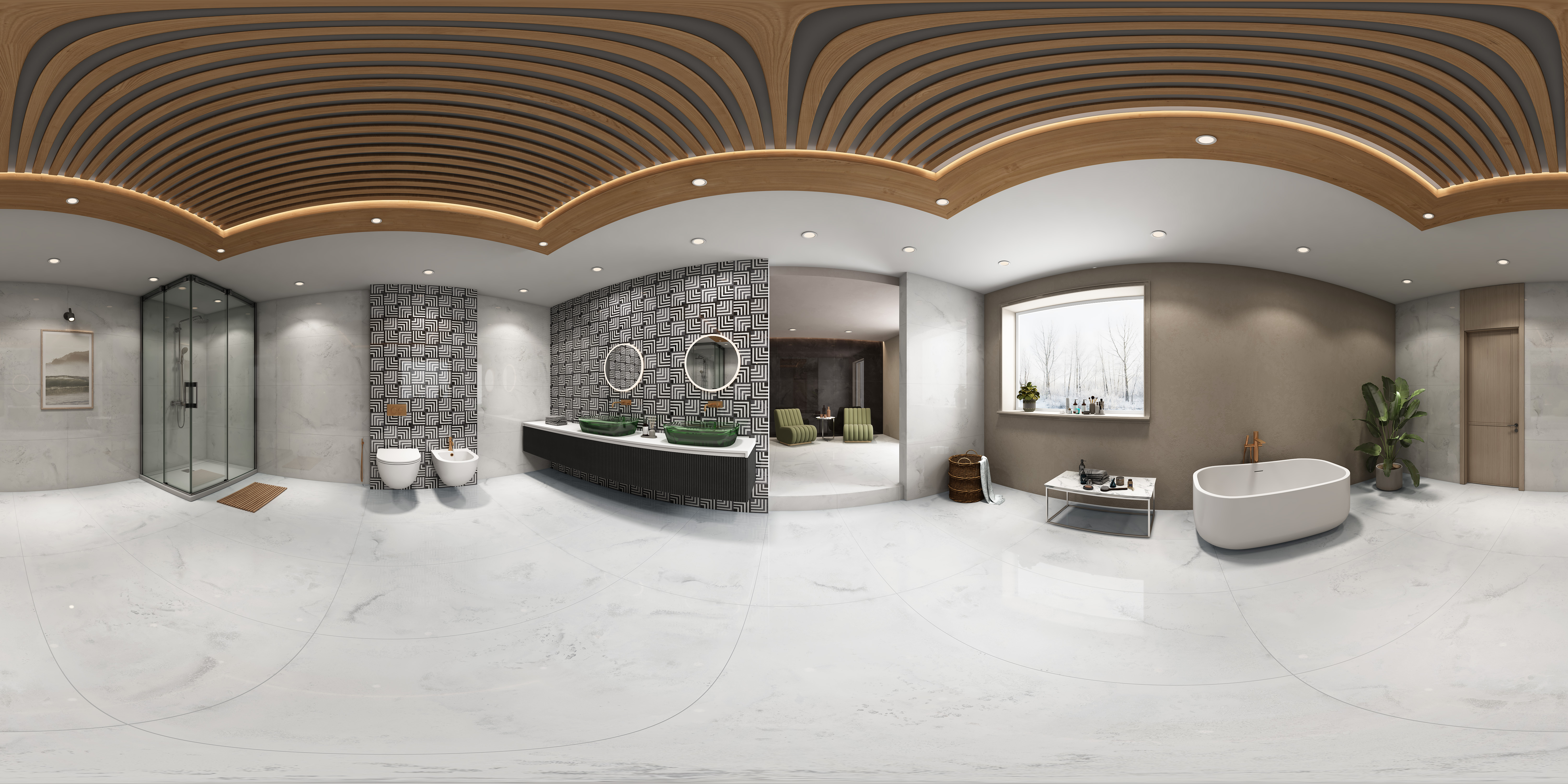 Marble Wall Tile TL 05461 C Soul Nero 2 ft x 4 ft Vitrified High Gloss Finish - 9 mm | 6 Random Design | Suitable for Living Room, Bedroom, Bathroom, Kitchen (Sample)