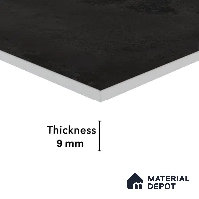 Marble Wall Tile TL 05461 C Soul Nero 2 ft x 4 ft Vitrified High Gloss Finish - 9 mm | 6 Random Design | Suitable for Living Room, Bedroom, Bathroom, Kitchen (Sample)