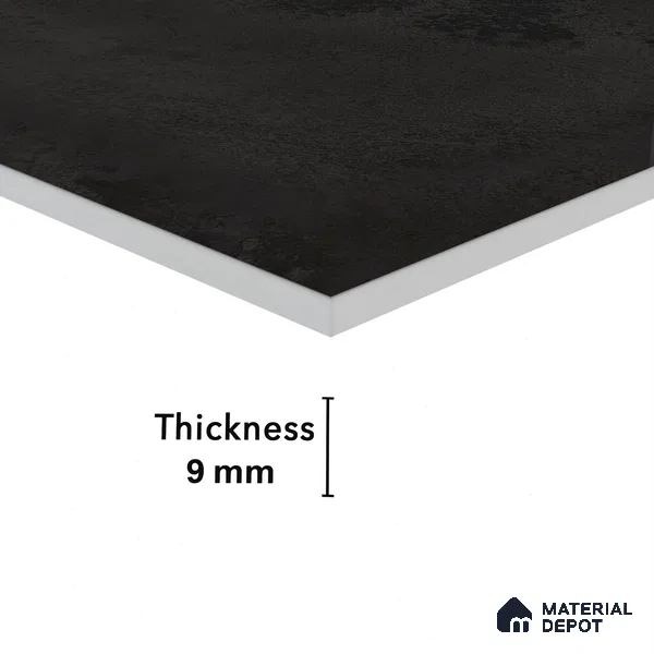 Marble Wall Tile TL 05461 C Soul Nero 2 ft x 4 ft Vitrified High Gloss Finish - 9 mm | 6 Random Design | Suitable for Living Room, Bedroom, Bathroom, Kitchen (Sample)