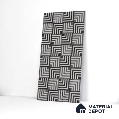 Geometric Wall Tile TL 05461 D Soul Nero Decor 2 ft x 4 ft Vitrified High Gloss Finish - 9 mm | Suitable for Living Room, Bedroom, Bathroom, Kitchen (Sample)