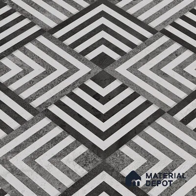 Geometric Wall Tile TL 05461 D Soul Nero Decor 2 ft x 4 ft Vitrified High Gloss Finish - 9 mm | Suitable for Living Room, Bedroom, Bathroom, Kitchen (Sample)