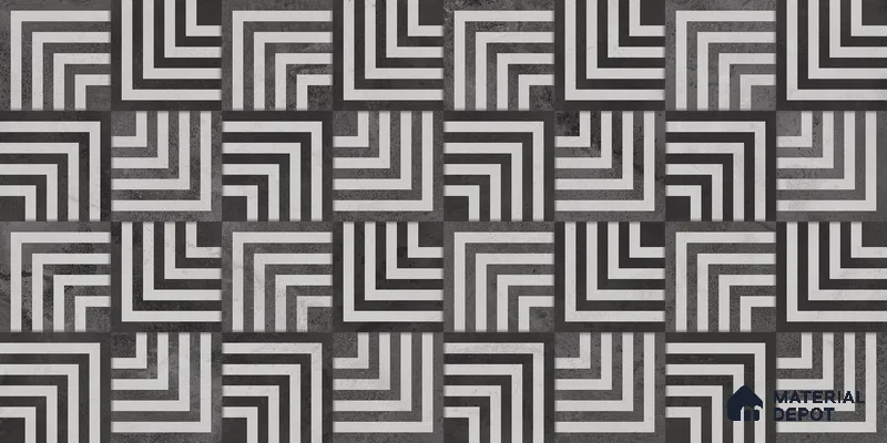 Geometric Wall Tile TL 05461 D Soul Nero Decor 2 ft x 4 ft Vitrified High Gloss Finish - 9 mm | Suitable for Living Room, Bedroom, Bathroom, Kitchen (Sample)