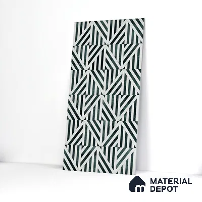 Geometric Wall Tile TL 05461 E Gravier Soul Bianco Decor 2 ft x 4 ft Vitrified High Gloss Finish - 9 mm | Suitable for Living Room, Bedroom, Bathroom (Sample)