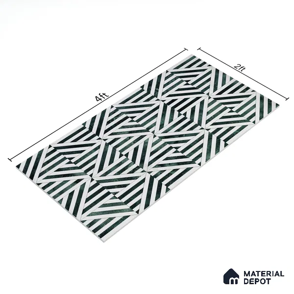 Geometric Wall Tile TL 05461 E Gravier Soul Bianco Decor 2 ft x 4 ft Vitrified High Gloss Finish - 9 mm | Suitable for Living Room, Bedroom, Bathroom (Sample)