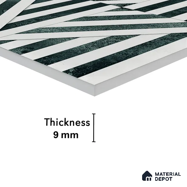 Geometric Wall Tile TL 05461 E Gravier Soul Bianco Decor 2 ft x 4 ft Vitrified High Gloss Finish - 9 mm | Suitable for Living Room, Bedroom, Bathroom (Sample)
