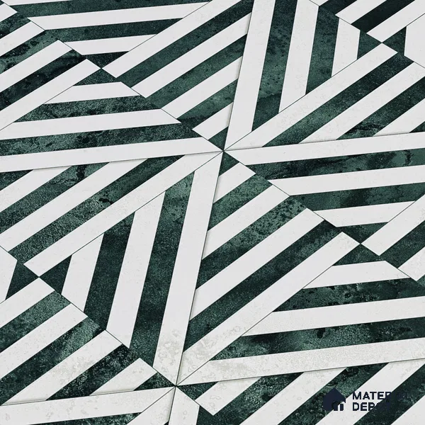 Geometric Wall Tile TL 05461 E Gravier Soul Bianco Decor 2 ft x 4 ft Vitrified High Gloss Finish - 9 mm | Suitable for Living Room, Bedroom, Bathroom (Sample)