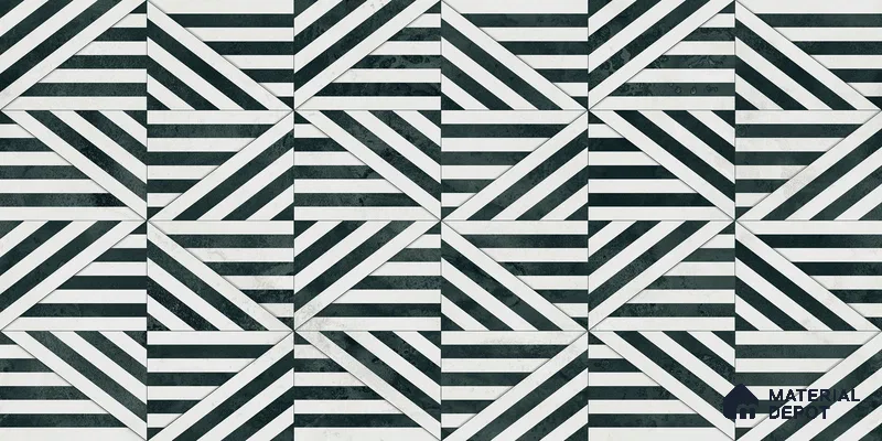 Geometric Wall Tile TL 05461 E Gravier Soul Bianco Decor 2 ft x 4 ft Vitrified High Gloss Finish - 9 mm | Suitable for Living Room, Bedroom, Bathroom (Sample)