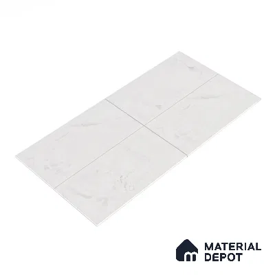 Marble Wall Tile TL 05461 Soul Bianco 2 ft x 4 ft Vitrified High Gloss Finish - 9 mm | 6 Random Design | Suitable for Living Room, Bedroom, Bathroom, Kitchen (Sample)