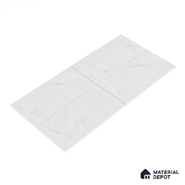 Marble Wall Tile TL 05461 Soul Bianco 2 ft x 4 ft Vitrified High Gloss Finish - 9 mm | 6 Random Design | Suitable for Living Room, Bedroom, Bathroom, Kitchen (Sample)