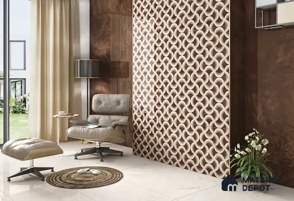 Highlighter Wall Tile TL 05460 C Soul Brown Decor 2 ft x 4 ft Vitrified High Gloss Finish - 9 mm | Suitable for Living Room, Bedroom, Bathroom, Kitchen
