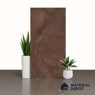 Marble Wall Tile TL 05460 B Soul Brown 2 ft x 4 ft Vitrified High Gloss Finish - 9 mm | 6 Random Design | Suitable for Living Room, Bedroom, Bathroom, Kitchen