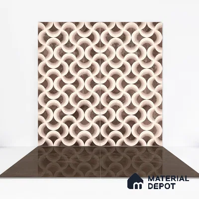Marble Wall Tile TL 05460 B Soul Brown 2 ft x 4 ft Vitrified High Gloss Finish - 9 mm | 6 Random Design | Suitable for Living Room, Bedroom, Bathroom, Kitchen