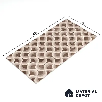 Highlighter Wall Tile TL 05460 C Soul Brown Decor 2 ft x 4 ft Vitrified High Gloss Finish - 9 mm | Suitable for Living Room, Bedroom, Bathroom, Kitchen