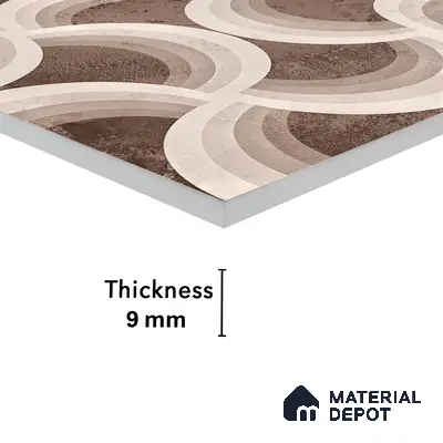 Highlighter Wall Tile TL 05460 C Soul Brown Decor 2 ft x 4 ft Vitrified High Gloss Finish - 9 mm | Suitable for Living Room, Bedroom, Bathroom, Kitchen