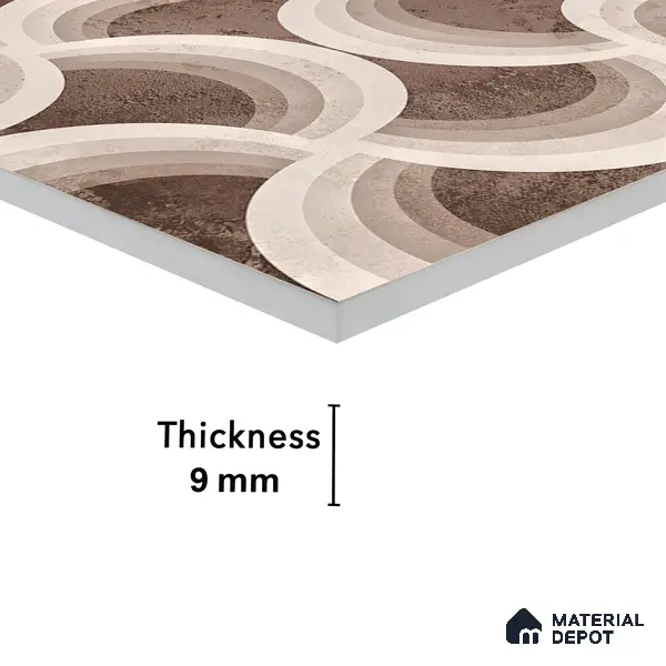 Highlighter Wall Tile TL 05460 C Soul Brown Decor 2 ft x 4 ft Vitrified High Gloss Finish - 9 mm | Suitable for Living Room, Bedroom, Bathroom, Kitchen