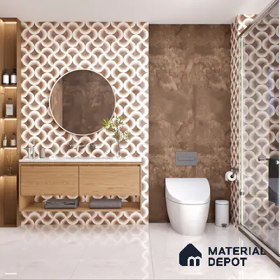 Highlighter Wall Tile TL 05460 C Soul Brown Decor 2 ft x 4 ft Vitrified High Gloss Finish - 9 mm | Suitable for Living Room, Bedroom, Bathroom, Kitchen