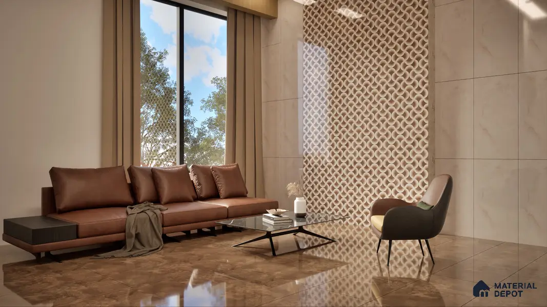 Highlighter Wall Tile TL 05460 C Soul Brown Decor 2 ft x 4 ft Vitrified High Gloss Finish - 9 mm | Suitable for Living Room, Bedroom, Bathroom, Kitchen