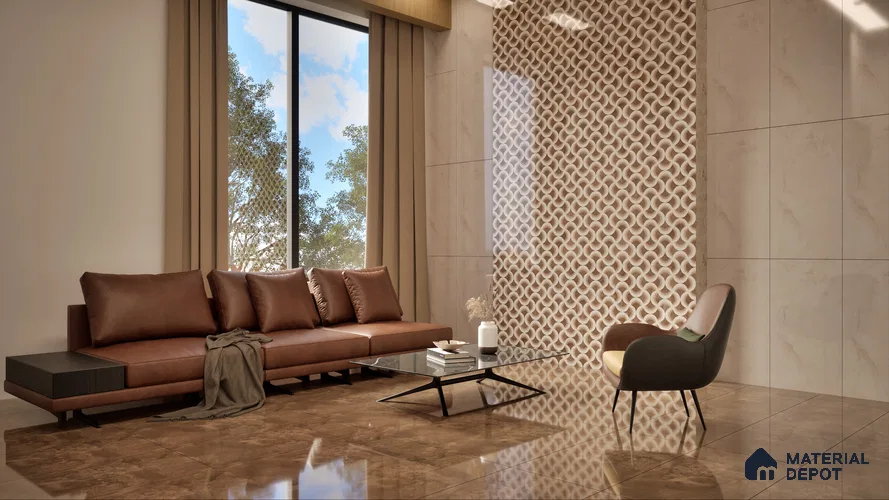 Marble Wall Tile TL 05460 Soul Carmen 2 ft x 4 ft Vitrified High Gloss Finish - 9 mm | 6 Random Design | Suitable for Living Room, Bedroom, Bathroom, Kitchen