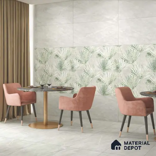 Floral Wall Tile TL 05813 B Gravier Verdant Mist Decor 2 ft x 4 ft Vitrified High Gloss Finish - 9 mm | Suitable for Living Room, Bedroom, Bathroom