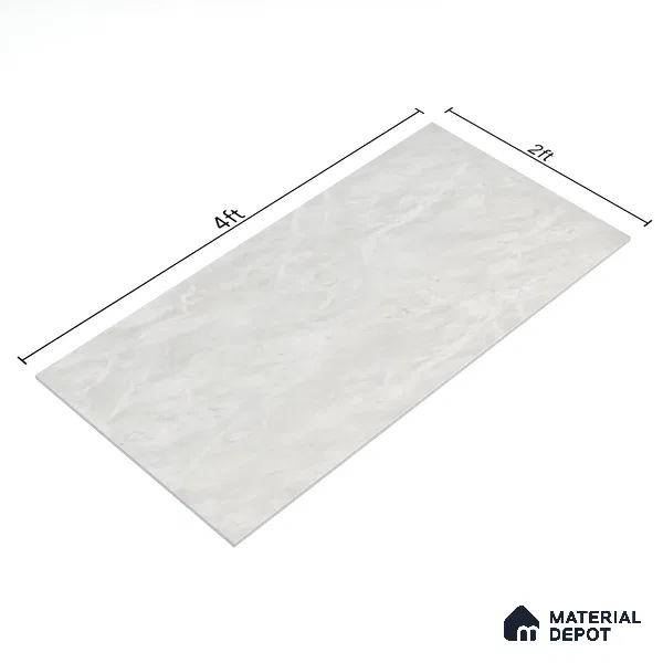 Marble Floor & Wall Tile TL 05813 Gravier Verdant Mist 2 ft x 4 ft Vitrified High Gloss Finish - 9 mm | 6 Random Design | Suitable for Living Room, Bedroom, Bathroom (Sample)